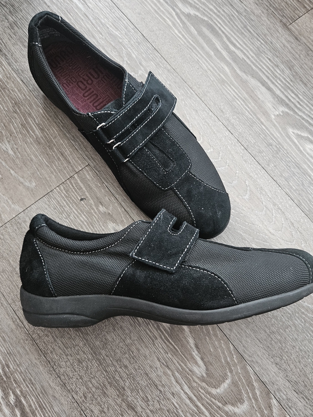 Munro Black Slip-On Women's Comfort Loafers with Hook Strap